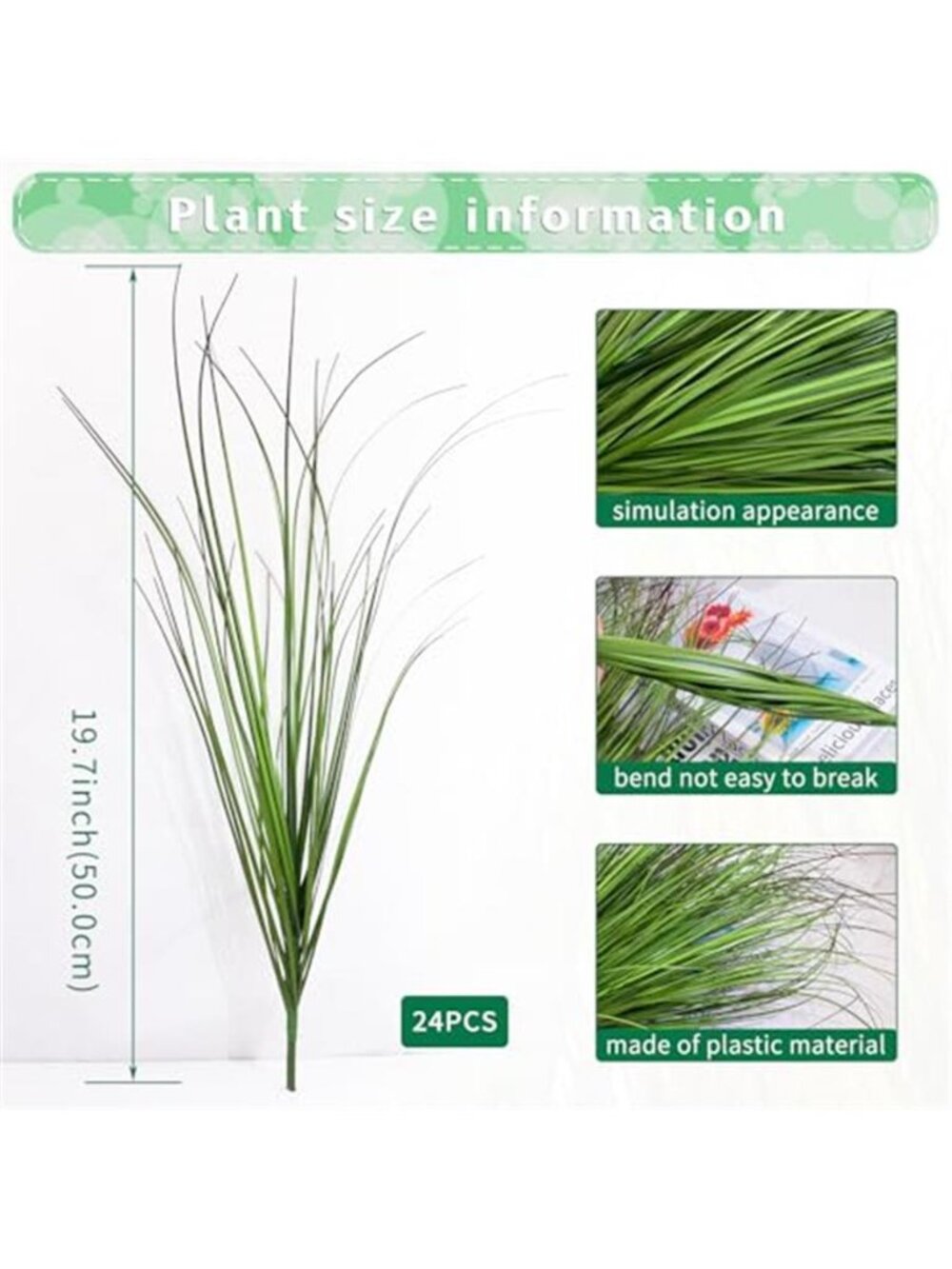 Artificial Grass Plants Faux Greenery Outdoor UV Resistant Home Decor Set - Picture 3 of 7
